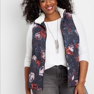 Maurices Floral Puffer Vest